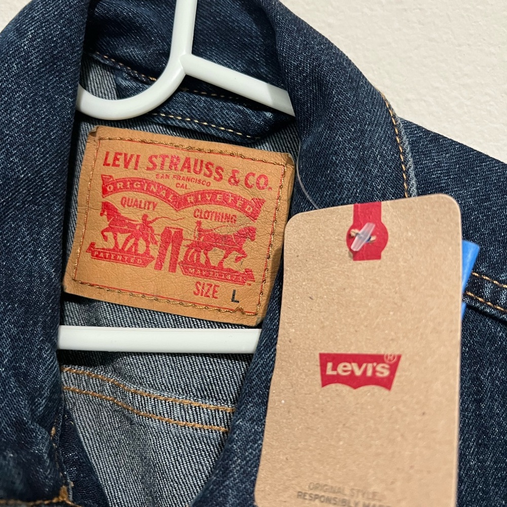 LEVI’S DENIM TRUCKER Jacket Blue Size Large  For Men’s- New - Picture 4 of 6